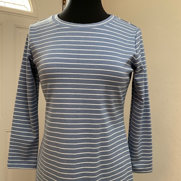 NWT Sonet James Reese Blue & White Stripe A Play Dress Medium - Picture 3 of 11